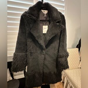 LITA | BLACK Teddy Faux Shearling Fur Coat